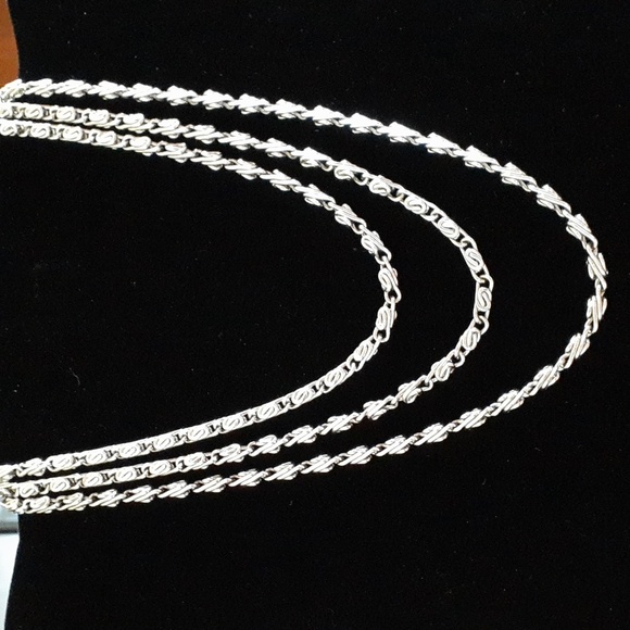 Extra Long Silver Chain Necklace KK96 - Picture 11 of 11